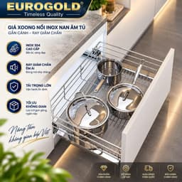Kệ để xoong nồi inox 304 nan tròn Eurogold 1