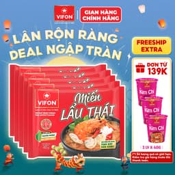 [VOUCHER HOT 10%] Combo 5 Gói Miến Măng Vịt/Miến Sườn Heo/Miến Lẩu Thái - Hương Vị Đậm Đà, 58g/Gói 3