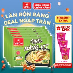 [VOUCHER HOT 10%] Combo 5 Gói Miến Măng Vịt/Miến Sườn Heo/Miến Lẩu Thái - Hương Vị Đậm Đà, 58g/Gói 1