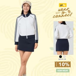 Bộ Đồ Nỉ Thể Thao Nữ YODY Set Áo Khoác khóa kéo Chân Váy Năng Động WASL26F005 1
