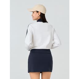 Bộ Đồ Nỉ Thể Thao Nữ YODY Set Áo Khoác khóa kéo Chân Váy Năng Động WASL26F005 3