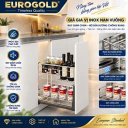 Kệ đựng chai lọ gia vị inox 304 nan vuông Eurogold 1