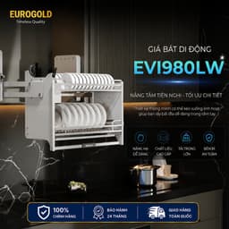 Gía bát đĩa nâng hạ nan dẹt Inox 304 Eurogold EVI180W, EVI180G BẾP CHÂU ÂU 9