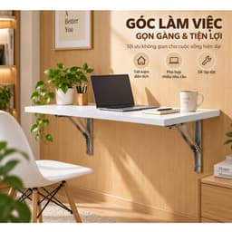 Bàn Gấp Gọn Treo Tường Đa Năng – Bàn Hoc, Bàn Làm Việc Tiết Kiệm Không Gian, Ván MDF Dày 18mm 3