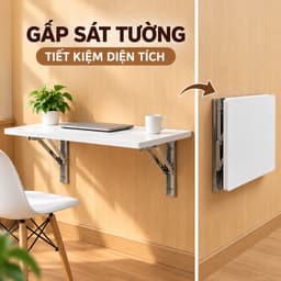 Bàn Gấp Gọn Treo Tường Đa Năng – Bàn Hoc, Bàn Làm Việc Tiết Kiệm Không Gian, Ván MDF Dày 18mm 2