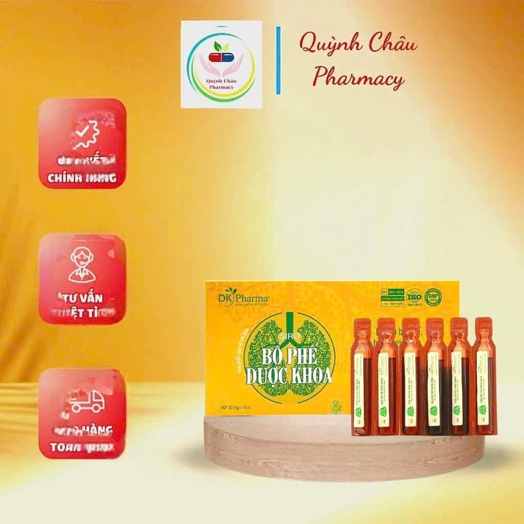 Siro Bổ Phê Dược Khoa DK Pharma hộp 20 gói x 10ml Hỗ Trợ Bổ Phế , Giảm Đờm , Đau Rát Họng