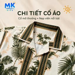 Set Bộ Bé Trai Roman Kid MK Kids Áo Sơ Mi Cộc Tay Và Quần Short Đi Chơi - Chất Lụa Mịn Mềm Mát 2-10 Tuổi 5