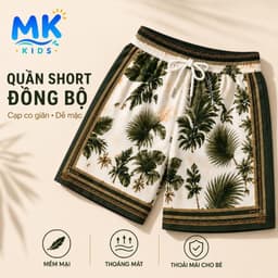 Set Bộ Bé Trai Roman Kid MK Kids Áo Sơ Mi Cộc Tay Và Quần Short Đi Chơi - Chất Lụa Mịn Mềm Mát 2-10 Tuổi 6