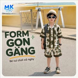 Set Bộ Bé Trai Roman Kid MK Kids Áo Sơ Mi Cộc Tay Và Quần Short Đi Chơi - Chất Lụa Mịn Mềm Mát 2-10 Tuổi 2