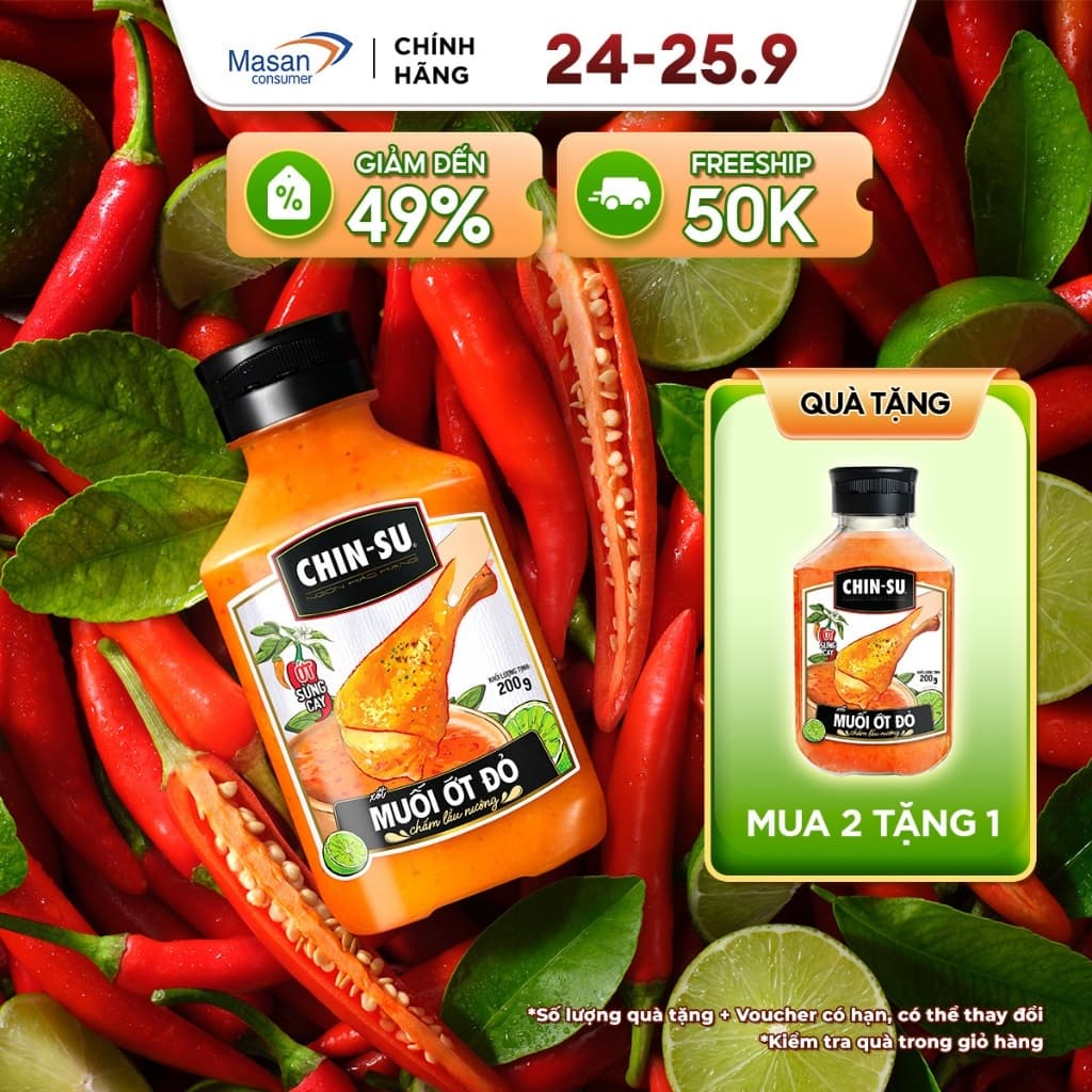 Chai Xốt Muối Ớt Chin-Su Đỏ Chai X 200Gr , dokhogiasi