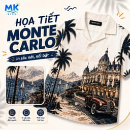 Set Bộ Bé Trai Monte MK Kids Áo Sơ Mi Cộc Tay Và Quần Short Đi Chơi - Chất Lụa Mịn Thoáng Mát Cho Bé 2-10 Tuổi 8