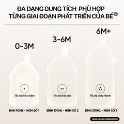 [MUA 2 BÌNH TẶNG 1 NÚM] Bình sữa Ombee PPSU Anti-colic - Phiên Bản Basic/Prince/Angel -90ml/170ml/270ml 9