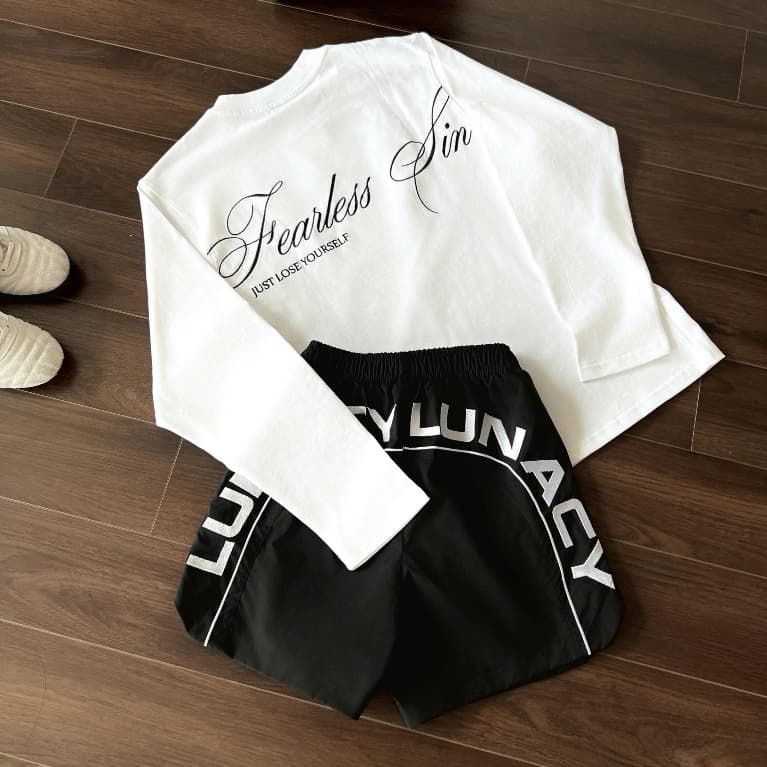 Set Leap & Fearless Sin Local Brand LUNACY Chữ Thêu Form Rộng Unisex