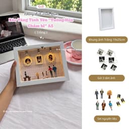 Khung ảnh A5, triển lãm bảo tàng Museum Nền Kute in hình custom theo yêu cầu có đèn handmade tặng người yêu - Erashop 8