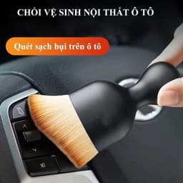 Chổi mini vệ sinh nội thất lông mềm vát xéo nắp đậy. NL 3