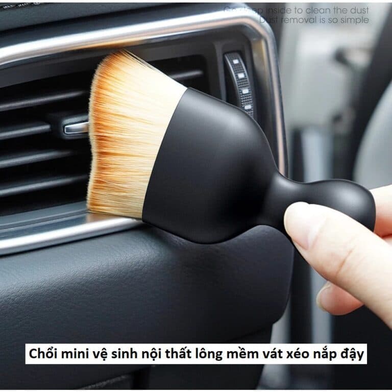 Chổi mini vệ sinh nội thất lông mềm vát xéo nắp đậy. NL