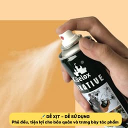 Chai Xịt Bảo Quản Tranh Kuelox 180ml 300ml | Xịt Fixative Giữ Màu Lâu Phai, Chống Bụi, Ẩm Mốc, Không Lem 4