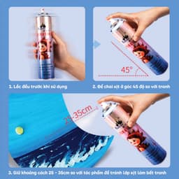 Chai Xịt Bảo Quản Tranh Kuelox 180ml 300ml | Xịt Fixative Giữ Màu Lâu Phai, Chống Bụi, Ẩm Mốc, Không Lem 7