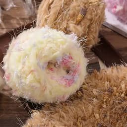 Len thiết kế lông thú, thích hợp làm mũ, khăn quàng, túi xách, đồ thiết kế thủ công [100g] 5