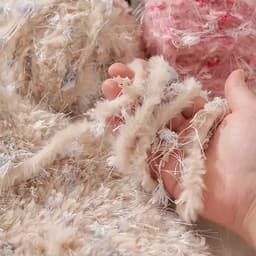 Len thiết kế lông thú, thích hợp làm mũ, khăn quàng, túi xách, đồ thiết kế thủ công [100g] 3