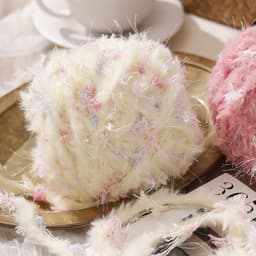 Len thiết kế lông thú, thích hợp làm mũ, khăn quàng, túi xách, đồ thiết kế thủ công [100g] 6