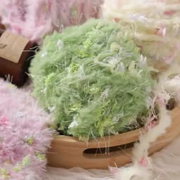 Len thiết kế lông thú, thích hợp làm mũ, khăn quàng, túi xách, đồ thiết kế thủ công [100g] 8