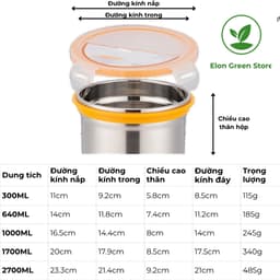 Hộp Đựng Thực Phẩm Inox Cao Cấp 380ml - 2700ml Nắp Khóa Kín Khít - Khay Inox Đun Bếp Từ Lò Nướng Chịu Nhiệt Tốt HDCIN 02 2