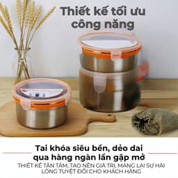 Hộp Đựng Thực Phẩm Inox Cao Cấp 380ml - 2700ml Nắp Khóa Kín Khít - Khay Inox Đun Bếp Từ Lò Nướng Chịu Nhiệt Tốt HDCIN 02 6