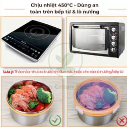 Hộp Đựng Thực Phẩm Inox Cao Cấp 380ml - 2700ml Nắp Khóa Kín Khít - Khay Inox Đun Bếp Từ Lò Nướng Chịu Nhiệt Tốt HDCIN 02 4
