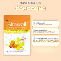 Khăn Y Tế Gừng Nghệ Altawell – Khử Mùi, Làm Sạch, Giữ Ấm – Mẹ Bầu, Sau Sinh 2