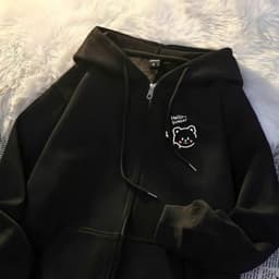 Áo Khoác Hoodie Zip From Rộng Heilo SunDay Áo Khoác Nỉ Bông Nam Nữ Có Mũ Dày Dặn Không Bai Xù 2