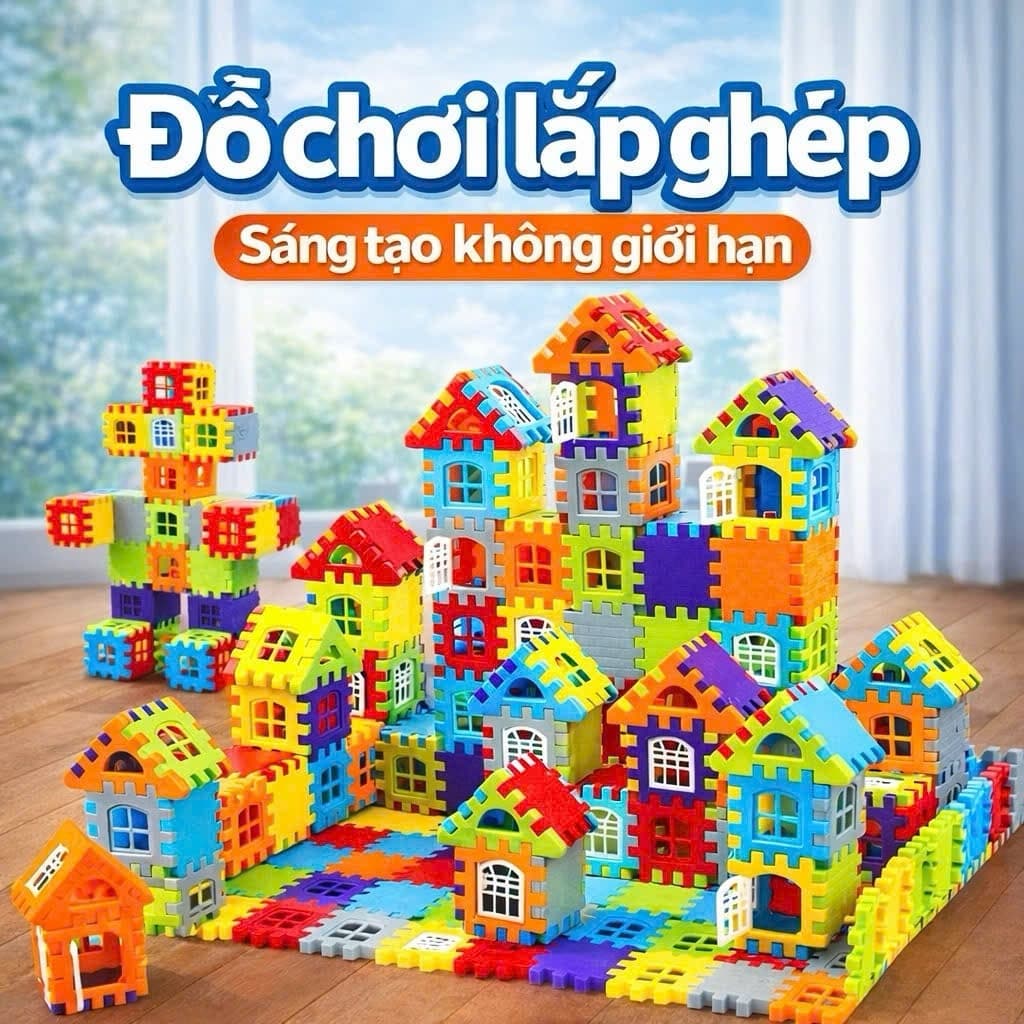Đồ chơi lắp ghép 3D lâu đài 160 chi tiết giúp trẻ phát triển tư duy sáng tạo.
