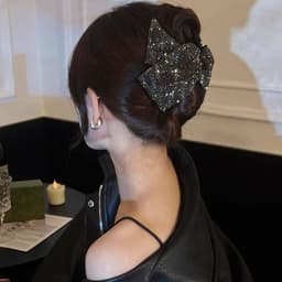 Kẹp Tóc Nơ Đen Bản Lớn Đính Đá Full Lấp Lánh – Kẹp Nơ Sang Trọng Tiểu Thư Dự Tiệc Cho Nữ 3