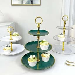 Khay mứt 3 tầng bằng nhựa, Khay đựng bánh kẹo mứt hoa quả 3 tầng decor, 7