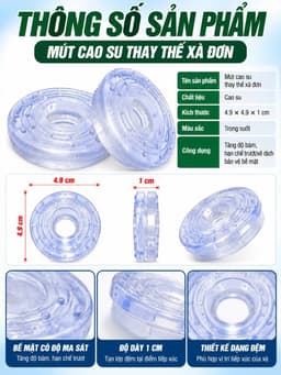 Bộ 2 miếng mút cao su xà đơn 6
