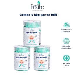 (Combo 3 hộp) Que Tưa Lưỡi Rơ Lưỡi Vệ Sinh Răng Miệng Cho Bé Botibokids Gạc Rơ Lưỡi Bé Sơ Sinh (Hộp 30 chiếc) Botibo 1