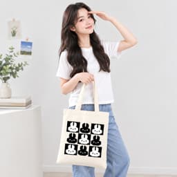 Túi tote vải có khóa kéo BabyloveGO túi canvas rộng đựng đồ dùng cho bé đi học đi chơi 8