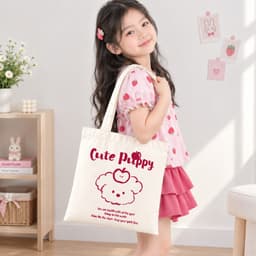 Túi tote vải có khóa kéo BabyloveGO túi canvas rộng đựng đồ dùng cho bé đi học đi chơi 7