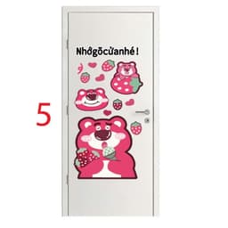 Decal sticker (Mẫu 1-9) dán cửa, hình dán cửa dễ thương, có sẵn keo dán 5