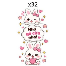 (Mẫu 23-32) Decal sticker  Nhỡ gõ cửa, hình dán cửa dễ thương, có sẵn keo dán 9