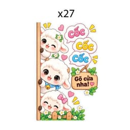 (Mẫu 23-32) Decal sticker  Nhỡ gõ cửa, hình dán cửa dễ thương, có sẵn keo dán 5