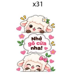 (Mẫu 23-32) Decal sticker  Nhỡ gõ cửa, hình dán cửa dễ thương, có sẵn keo dán 2