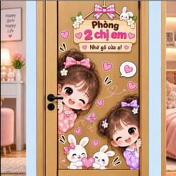 Mẫu (33-41) Decal sticker  dán cửa phòng, hình dán cửa dễ thương, có sẵn keo dán 2
