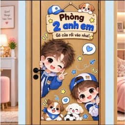 Mẫu (33-41) Decal sticker  dán cửa phòng, hình dán cửa dễ thương, có sẵn keo dán 9
