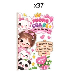Mẫu (33-41) Decal sticker  dán cửa phòng, hình dán cửa dễ thương, có sẵn keo dán 5