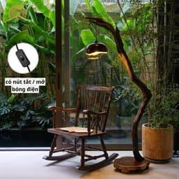 Đèn Cây Gỗ Lũa Tự Nhiên Kèm Dây Và Bóng – Đèn Đọc Sách, Đèn Trang Trí Phòng Trà 1
