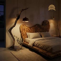 Đèn Cây Gỗ Lũa Tự Nhiên Kèm Dây Và Bóng – Đèn Đọc Sách, Đèn Trang Trí Phòng Trà 3