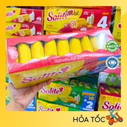 Bánh Solite Kinh Đô - Bánh Bông Lan Cuộn Kem, Tròn Kem Vị Dâu, Lá Dứa, Bơ Sữa Solite 360g (18+2) 3