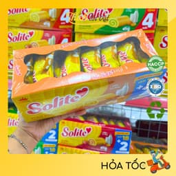 Bánh Solite Kinh Đô - Bánh Bông Lan Cuộn Kem, Tròn Kem Vị Dâu, Lá Dứa, Bơ Sữa Solite 360g (18+2) 4