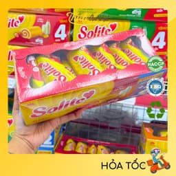 Bánh Solite Kinh Đô - Bánh Bông Lan Cuộn Kem, Tròn Kem Vị Dâu, Lá Dứa, Bơ Sữa Solite 360g (18+2) 8